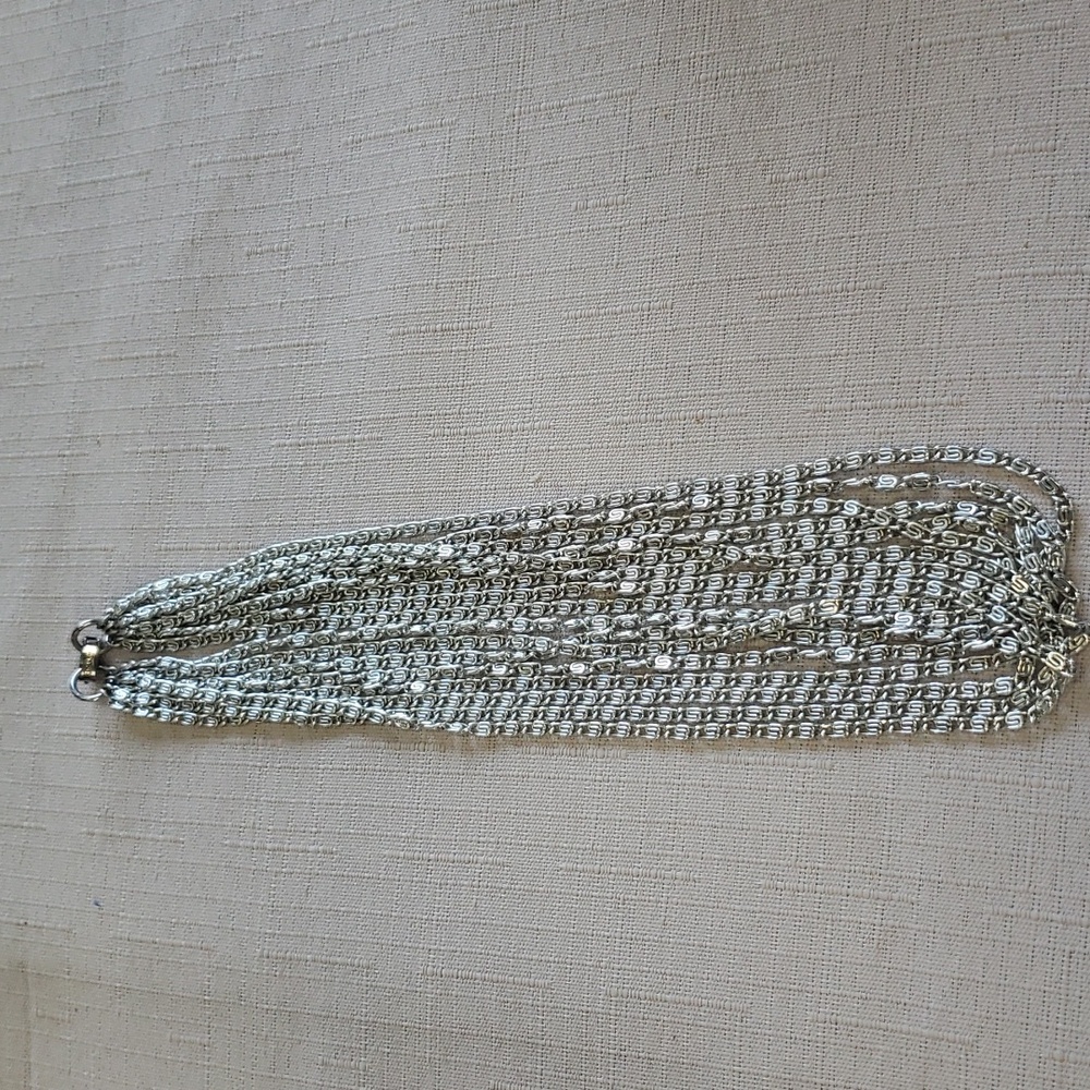 Silvertone SARAH COVENTRY 8-Strand Choker Necklace ~ 17.5